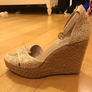 White Steve Madden Wedge Heels